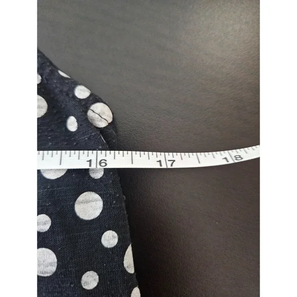 Jennie & Marlis Polka Dot Ruffle Blouse Black White Sleeveless M Retro Polka Dot - Picture 4 of 5